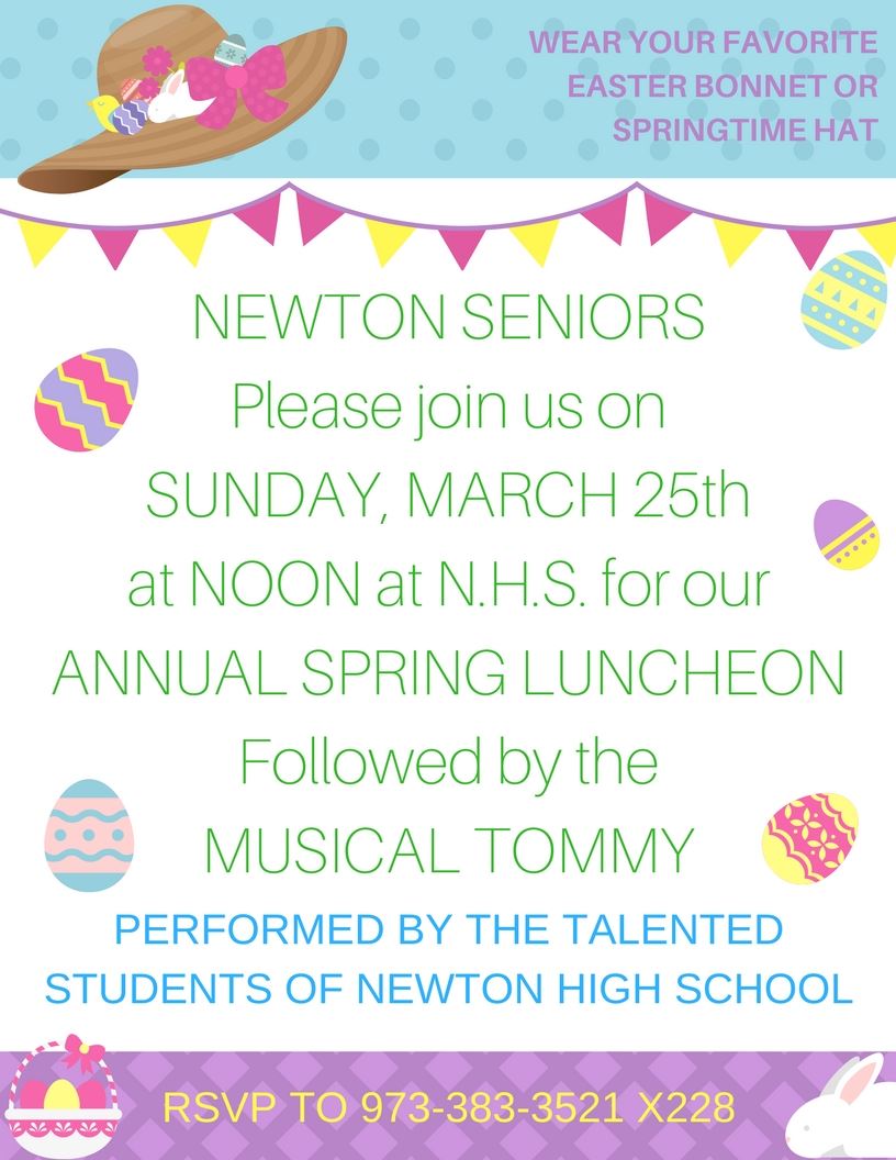 NEWTON SENIOR LUNCHEON SUNDAY MARCH 25 2018 