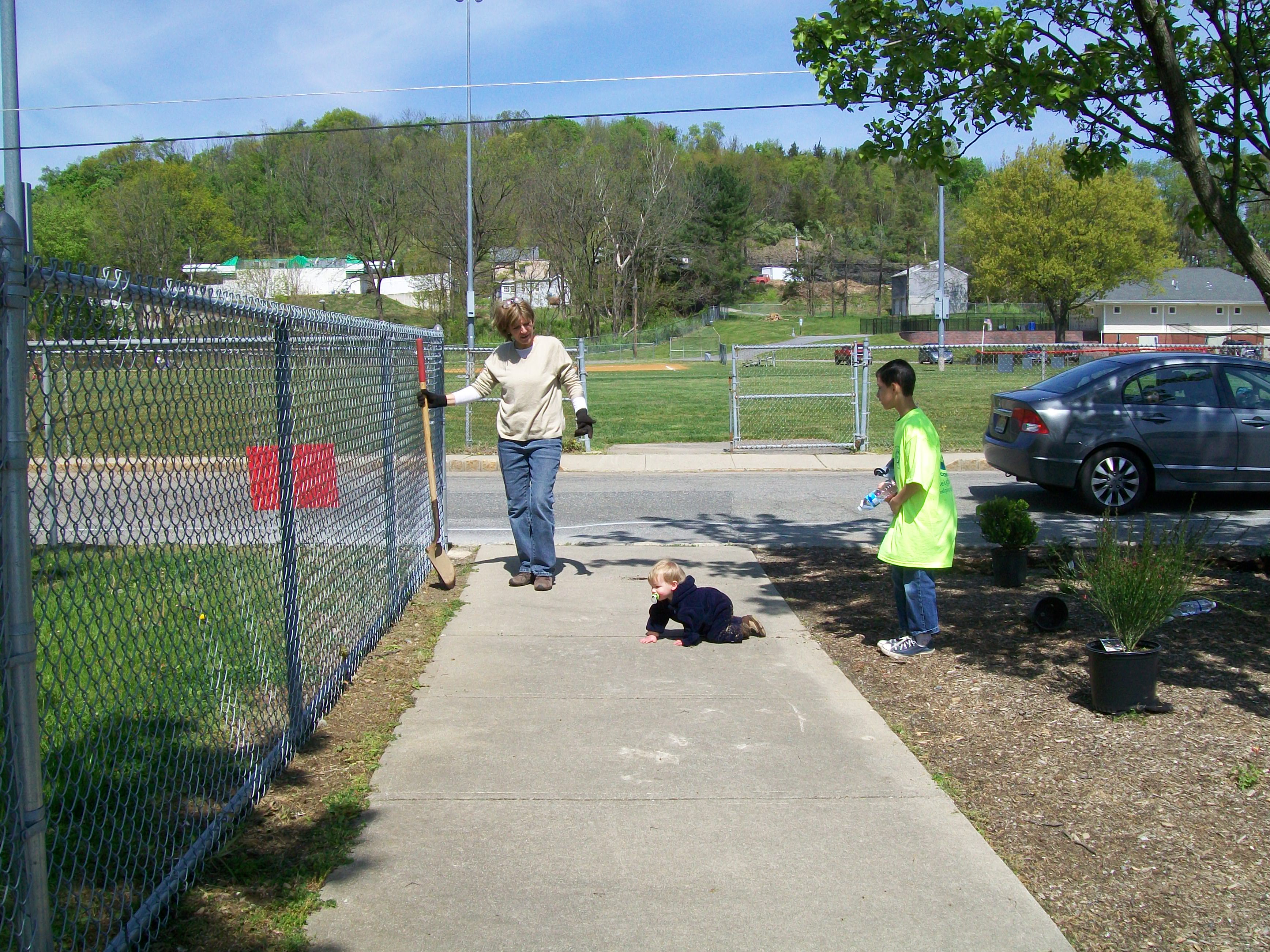 Young volunteer at Memory Park